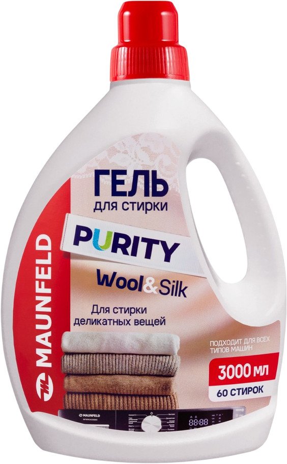 Гель для стирки MAUNFELD Purity Wool&Silk 3000 мл MWL3000PD Гель для стирки MAUNFELD Purity Wool&Silk 3000 мл MWL3000PD