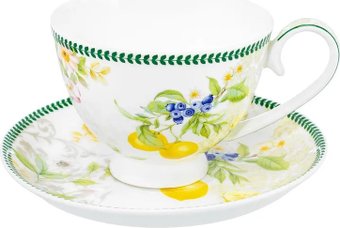 Чашка с блюдцем Elan Gallery Лимоны 420742 (New Bone China)