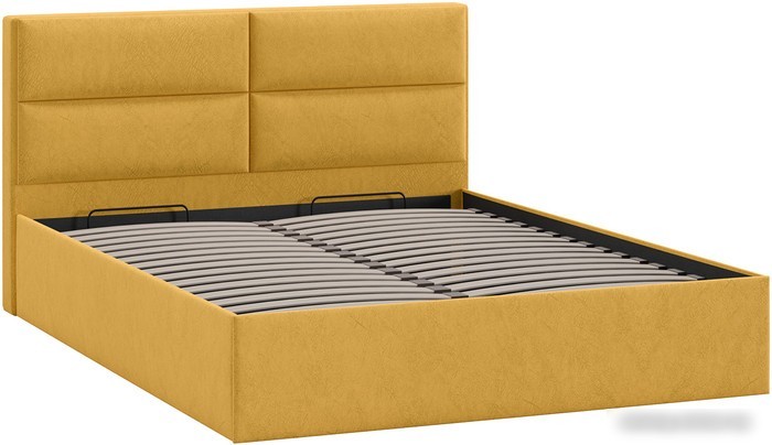 Кровать Трия Глосс универсальный тип 1 с ПМ 160x200 (микровелюр Wellmart Yellow)