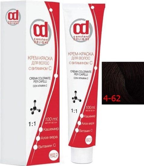 Крем-краска для волос Constant Delight Crema Colorante 4/62 средне-коричневый шоколадно-пепельный