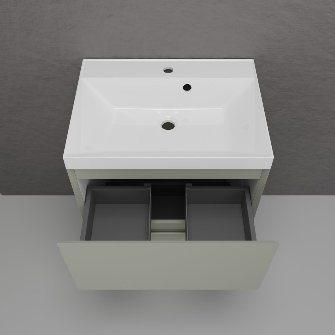 Symbolite Тумба под умывальник Манхэттен 60 Plus 2 ящика + Asti 60x45 (олива/серый шелк)