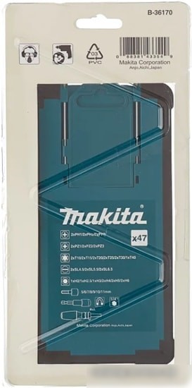 Набор торцевых головок и бит Makita B-36170 (47 предметов)