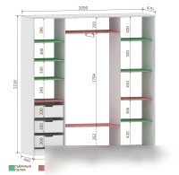 Шкаф-купе Кортекс-мебель Сенатор ШК12-45 Геометрия ДСП с зеркалом (венге)