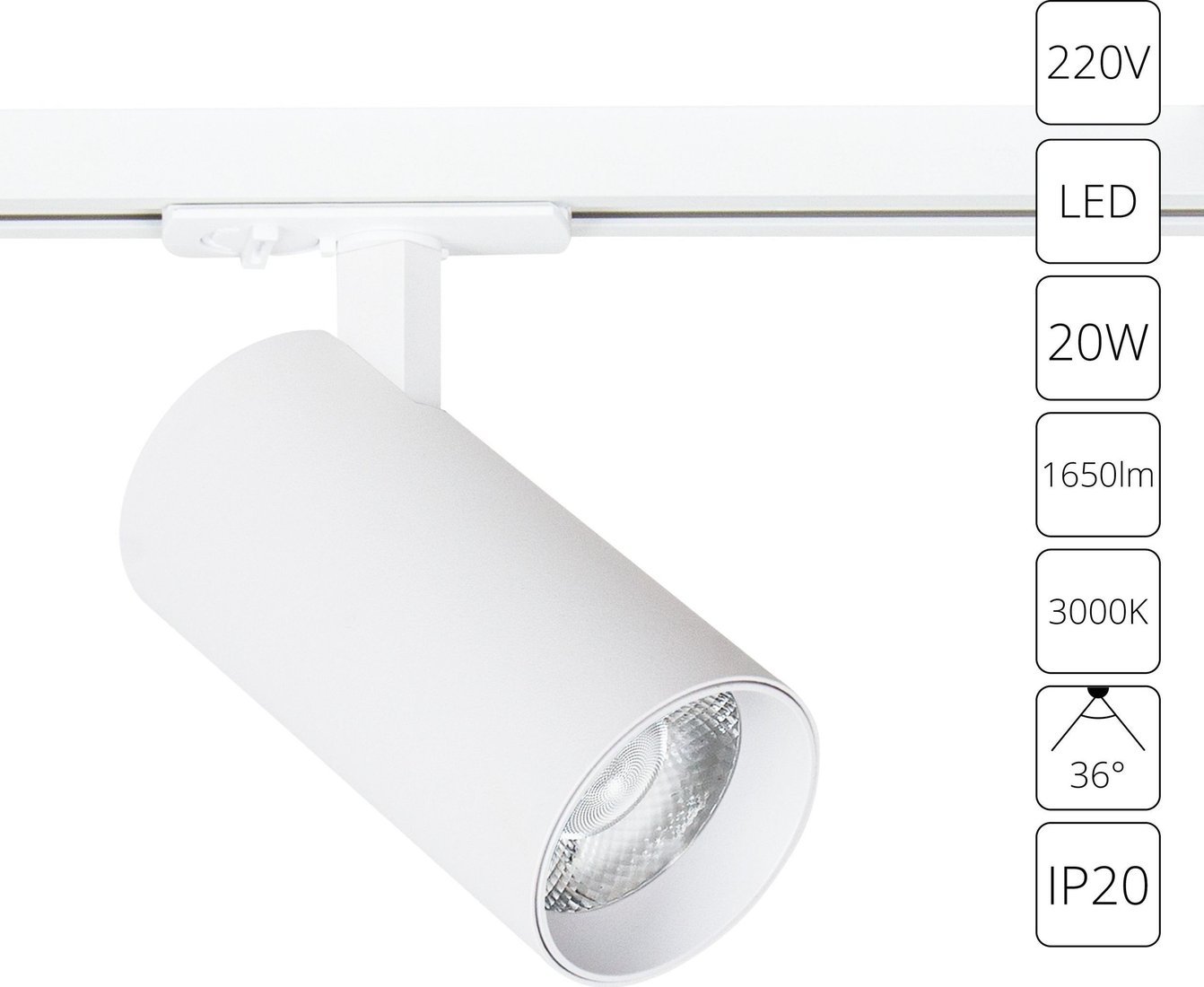 Трековый светильник Arte Lamp Bene A1937PL-1WH