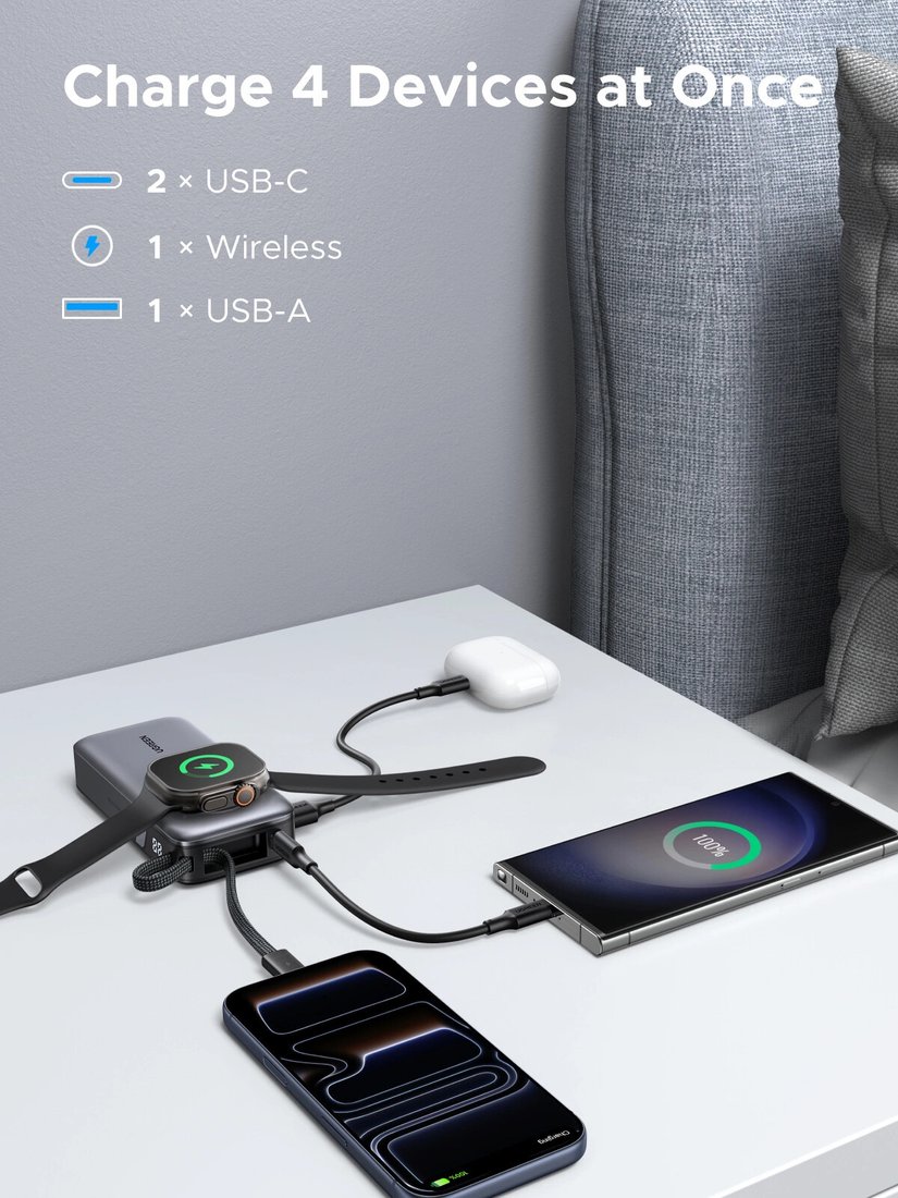 Внешний аккумулятор Ugreen PB527 55434B 10000mAh (серый)