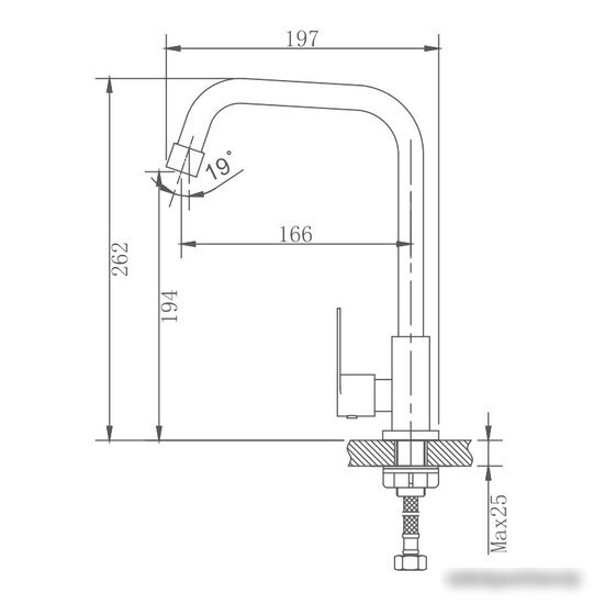 Смеситель Haiba HB4182 (нержавеющая сталь)