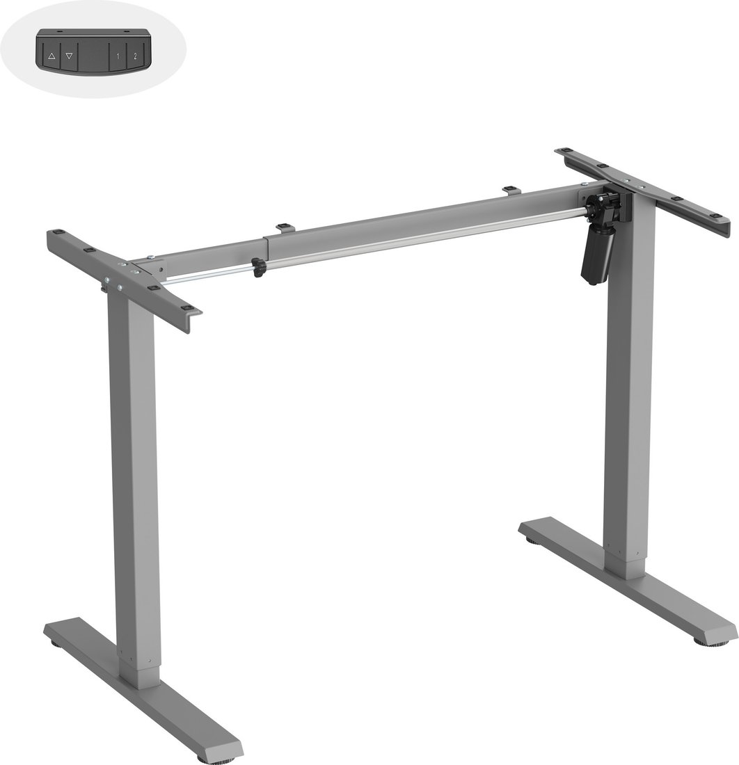 Стол с регулировкой высоты ErgoSmart Electric Desk Slim + Столешница ДСП 1200х650х18мм (рама серая/дуб мореный)