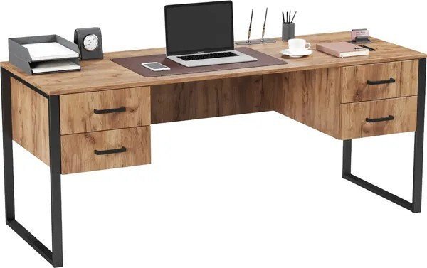 Стол Soma Slava 180x66 (дуб крафт золотой/черный)
