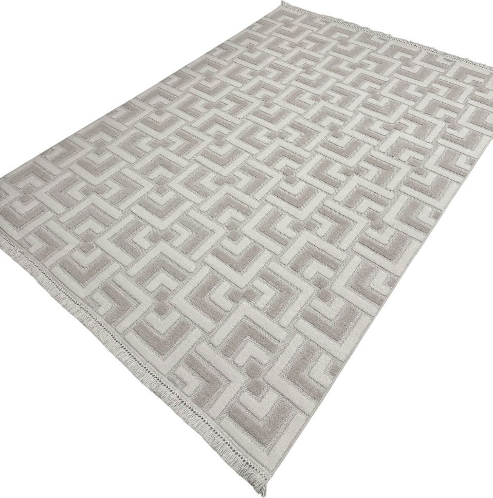 Ковер для жилой комнаты Radjab Carpet Поло Прямоугольник EN 204 12565RK (2.4x3.4, Cream/Beige)