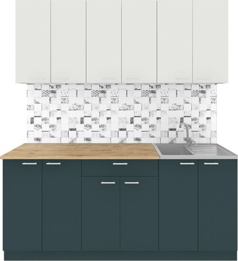 Готовая кухня Агута Альфа 1.8/60 (бензин/холодный серый/дуб бунратти)