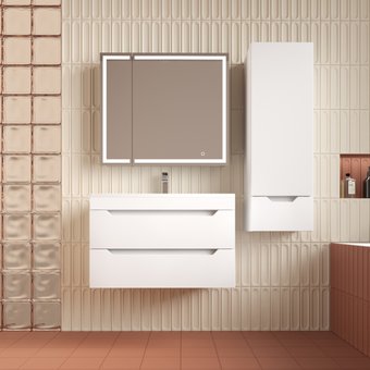 Symbolite Тумба под умывальник Остин 80 Plus 2 ящика (подвесная, белый)