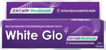 Зубная паста White Glo Отбеливающая 2 в 1 (24 г)