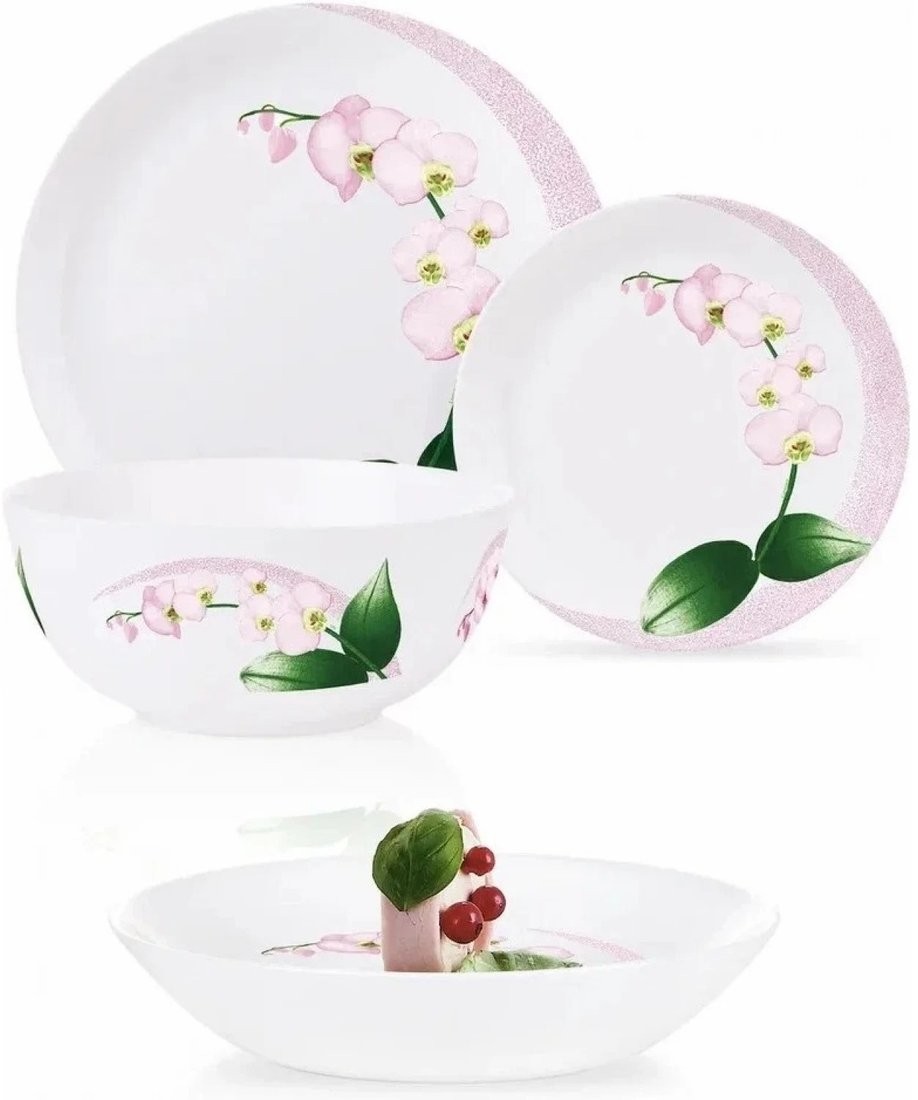 Столовый сервиз Luminarc Дивали Пинк Орхидея P9939 (46пр)