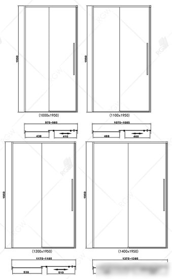 Стеклянная шторка для ванны RGW Stilvoll SV-12B 32321214-14 (черный/прозрачный)