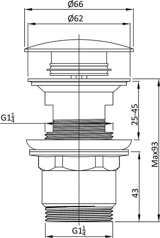Донный клапан Vincea DPU-1B01MB