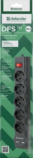 Сетевой фильтр Defender DFS 751
