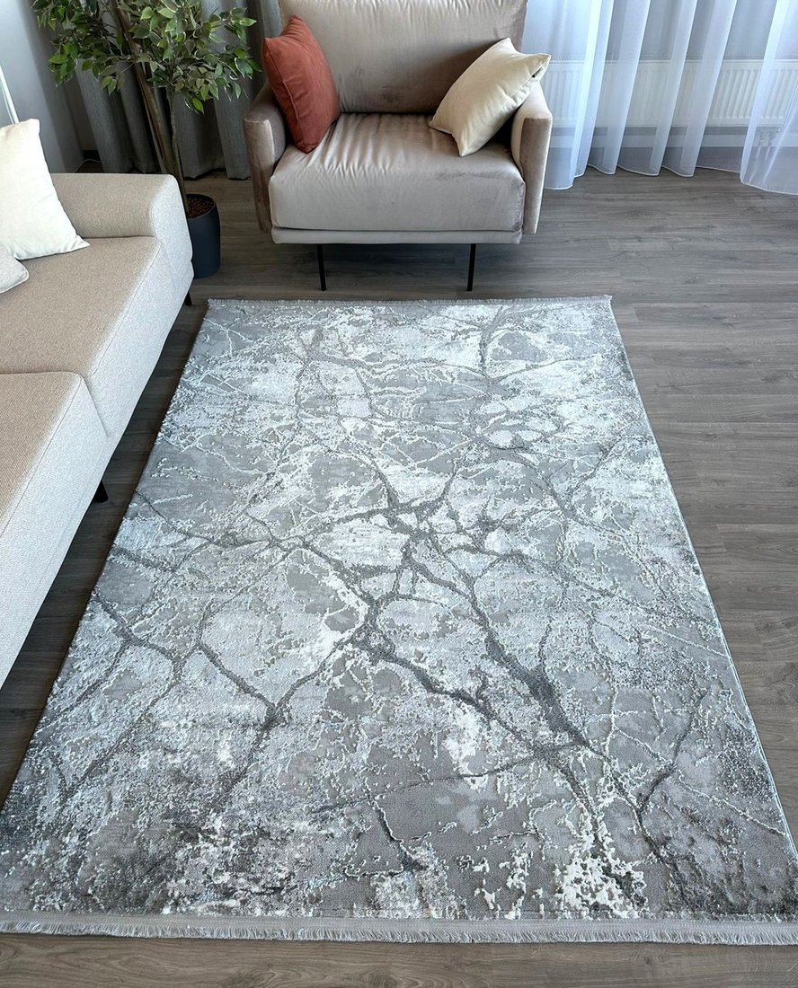 Ковер для жилой комнаты Radjab Carpet Марсель Прямоугольник NP 371 (0.8x1.5, Grey)