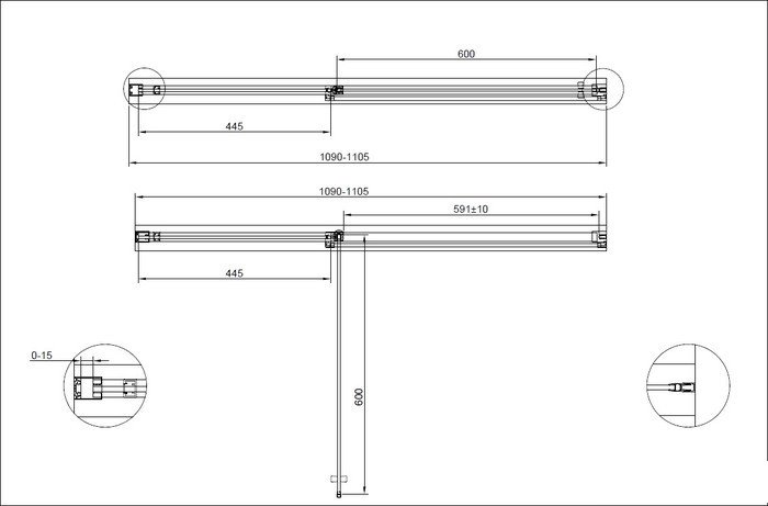 Душевая дверь Cezares URBAN-B-12-110-C-CR