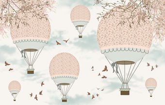 Фотообои Vimala Воздушные шары и птицы 270x400