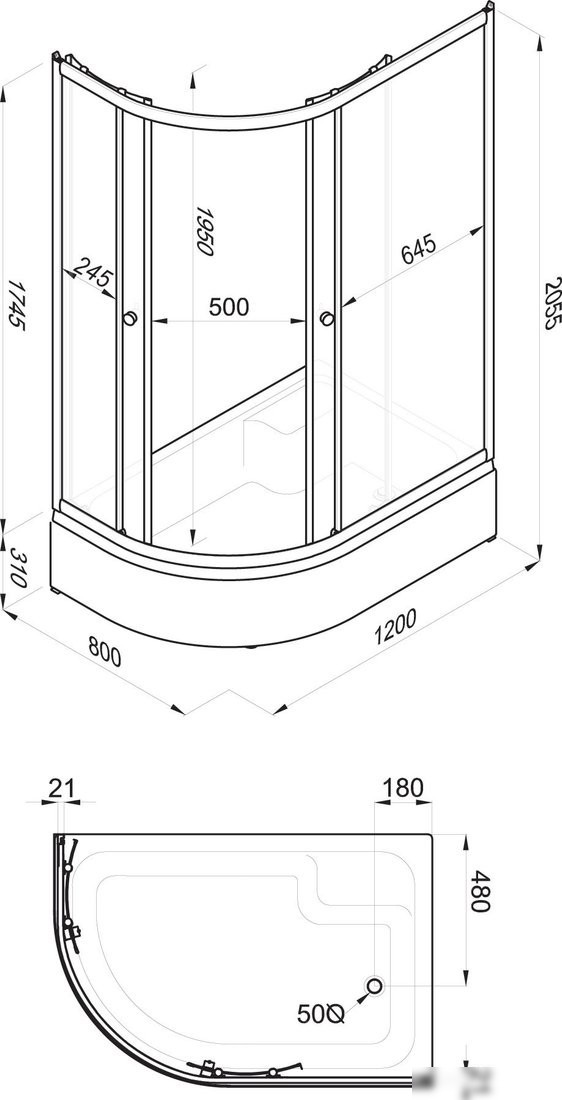 Душевой уголок Triton Коралл В Мозаика 120x80 R