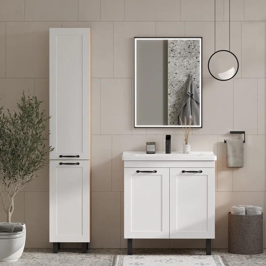 EQUIL Тумба с умывальником Lago 80.2D + Kirovit Фостер 80 (4640021064733) (напольная)