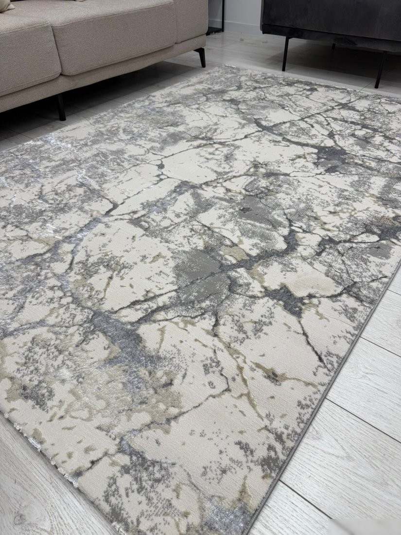 Ковер для жилой комнаты Radjab Carpet Амальфи Прямоугольник A5699A (2.4x3.4, Cream/L.Grey)