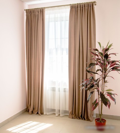 Комплект штор Decoretto Канвас теплый КТП-K33 1.88x2.6 м (песочный, 2 шт)