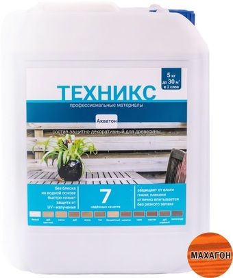 Пропитка Техникс Акватон 5 кг (махагон)