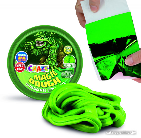 Тесто для лепки Craze Magic Dough Попрыгунчик Растение 34903.B (зеленый)