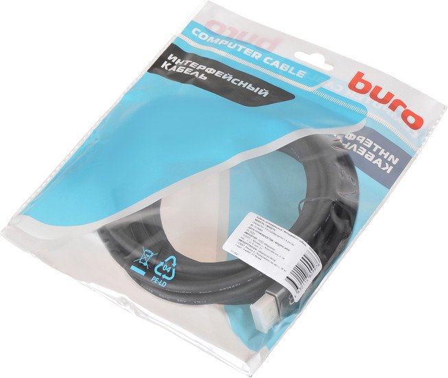 Кабель Buro BHP-DPP-1.4-5G (5 м, черный)