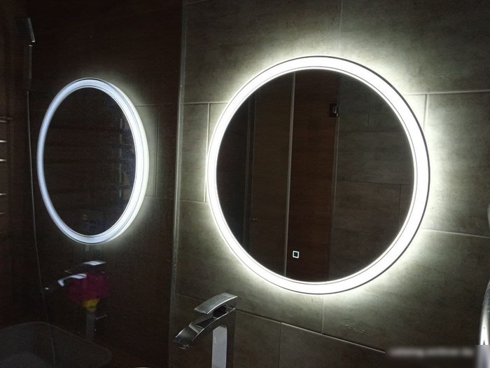 Пекам Зеркало LED Ring2-70х70s (с сенсором на прикосновение)
