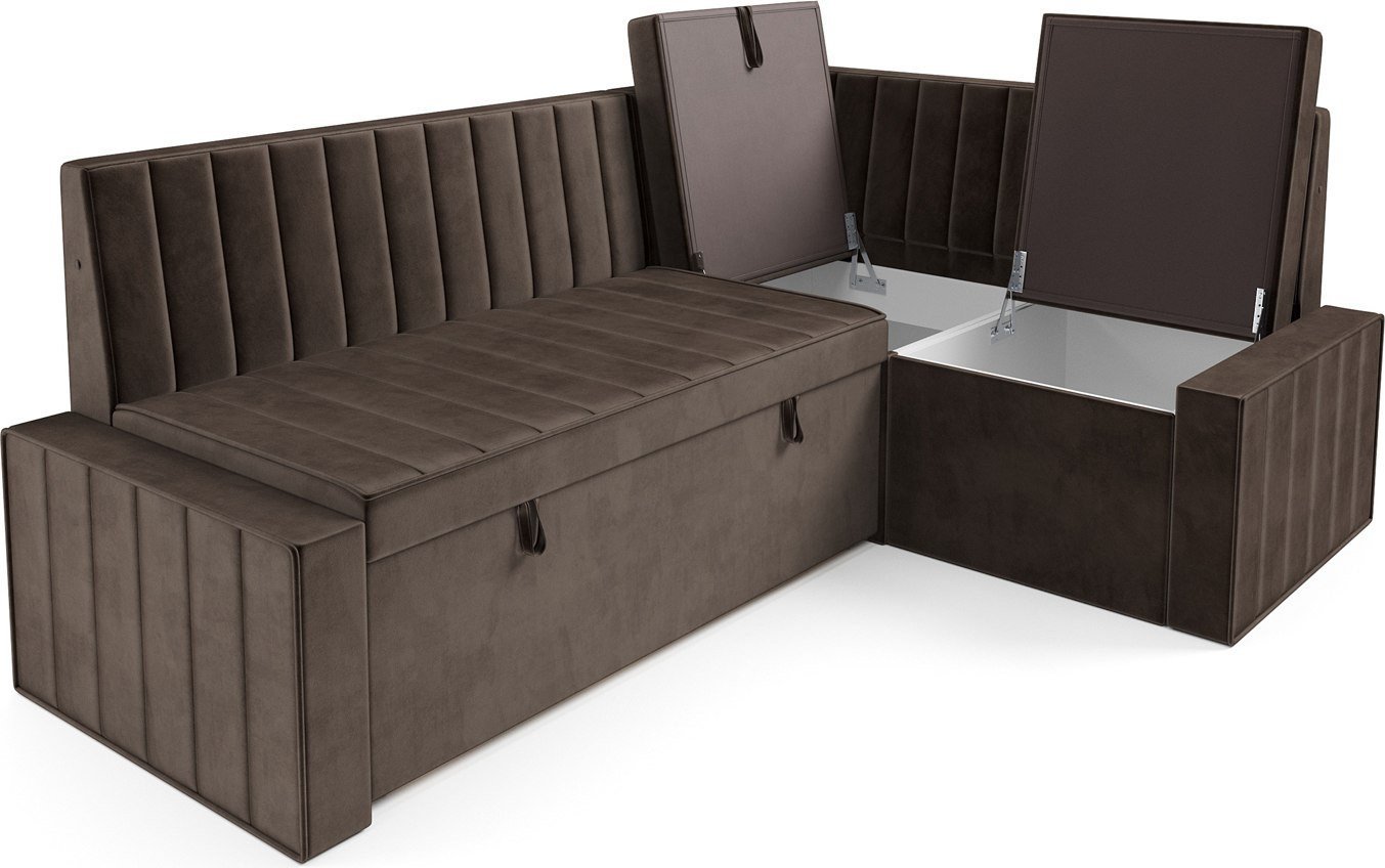 Угловой диван Мебель-АРС Вермут 211x83x141 M11-23-3 (шоколадный Star Velvet 60 Cofee)
