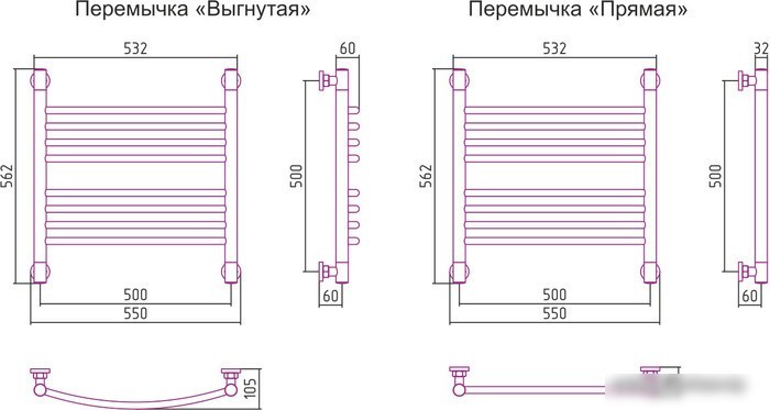 Полотенцесушитель Сунержа Богема+ 500x500 00-0220-5050