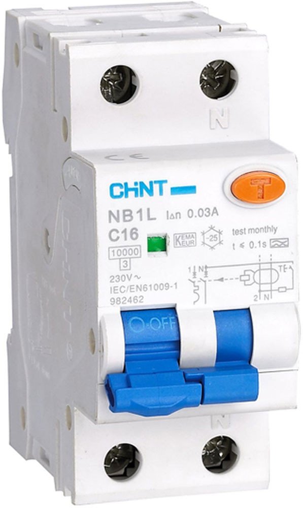 Дифференциальный автомат Chint NB1L 1P+N 16А (С) 30mA 6kA тип А 203019 Дифференциальный автомат Chint NB1L 1P+N 16А (С) 30mA 6kA тип А 203019