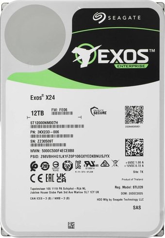 Жесткий диск Seagate Exos X24 12TB ST12000NM007H