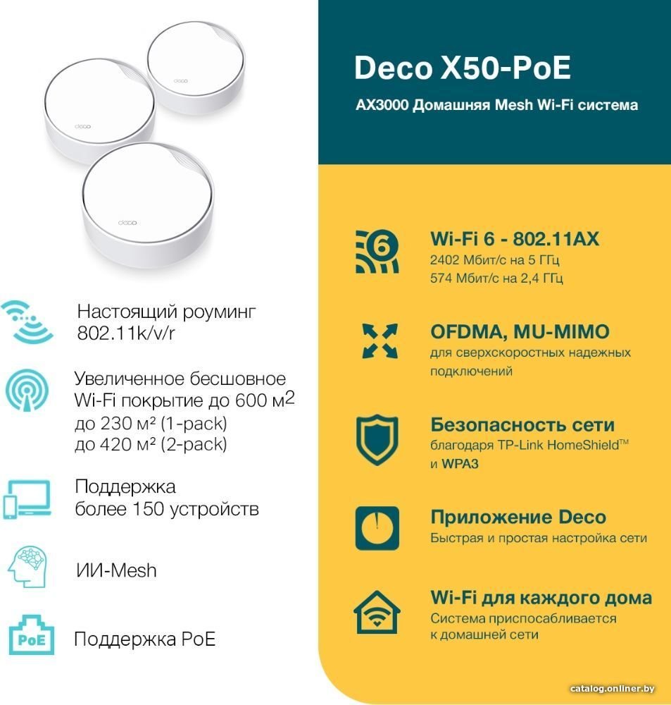 Wi-Fi система TP-Link Deco X50-PoE (1 шт)