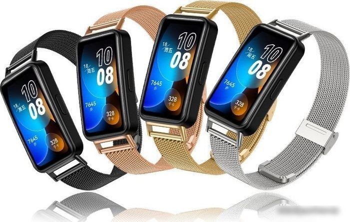 Браслет Rumi Mesh металлический для Huawei Band 8 (черный)