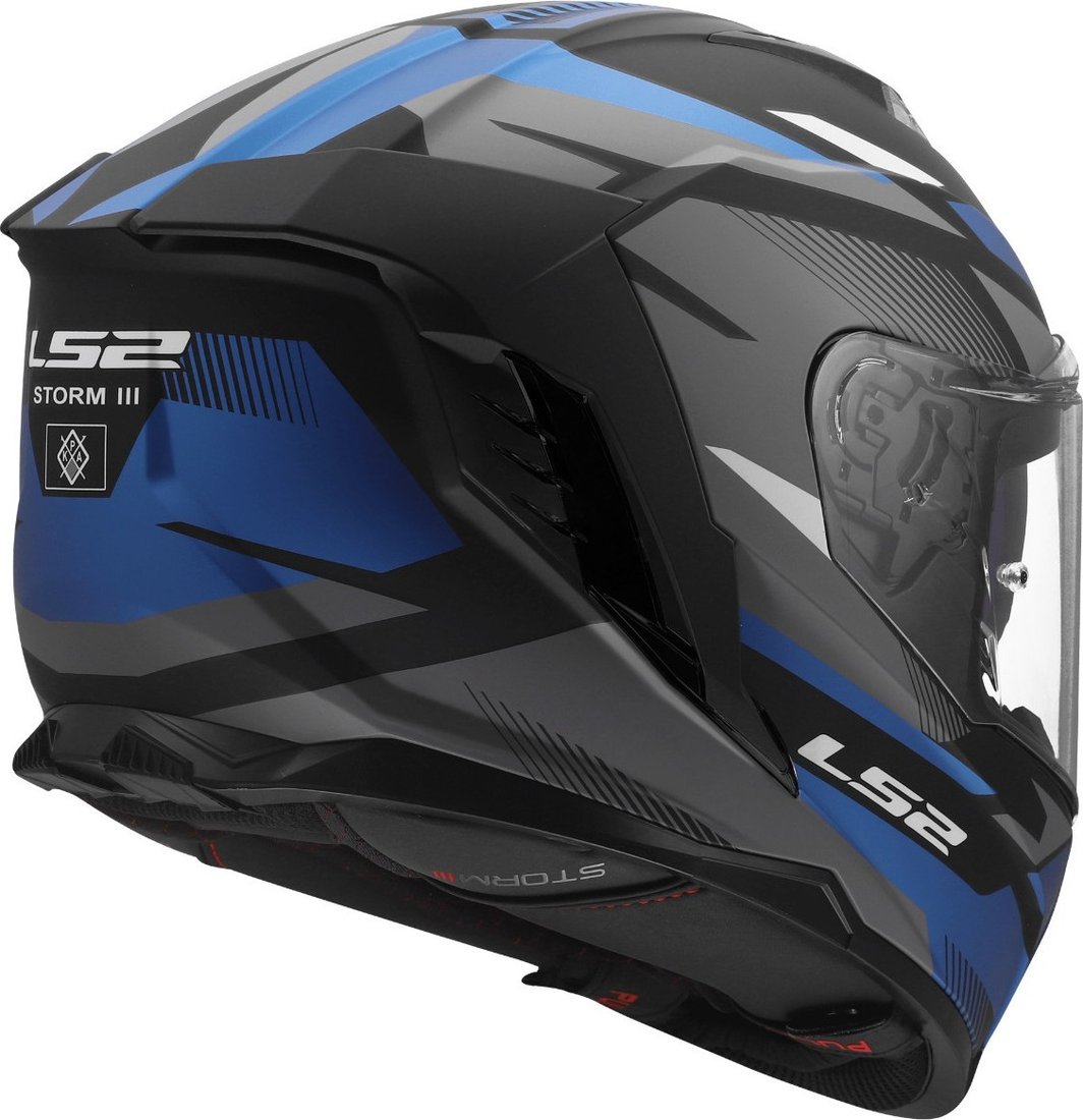 Мотошлем LS2 FF818 Storm III Komai (M, черный/синий)