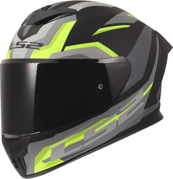 Мотошлем LS2 FF820 Rapid III Hyper (2XS, черный/желтый)