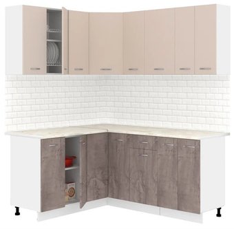 Готовая кухня Кортекс-мебель Корнелия Лира 1.5x1.8 (капучино/оникс/королевский опал)