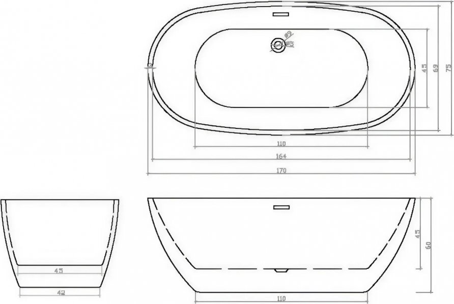 Ванна Cerutti Spa d'Iseo 170 II CT10509 (170x75)