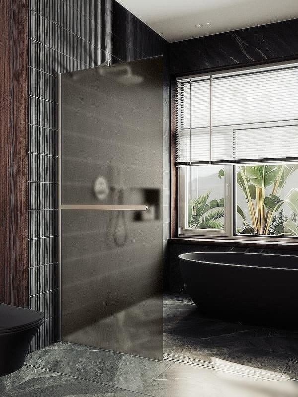 Душевая стенка MaybahGlass 99x195 MGD-1460-5ш (бронзовое матовое стекло/хром матовый)