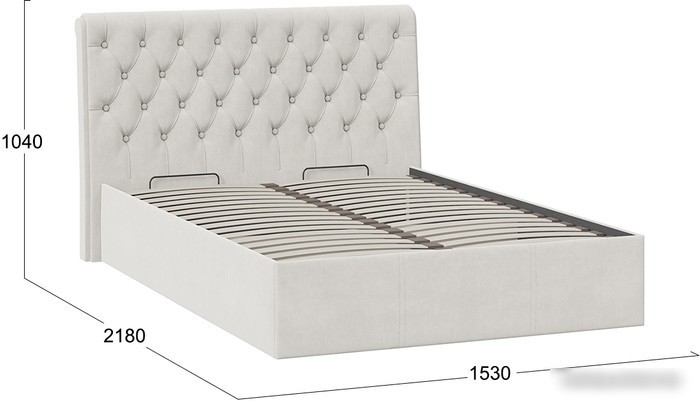 Кровать Трия Скарлет универсальная тип 1 с ПМ 140x200 (велюр бежевый)