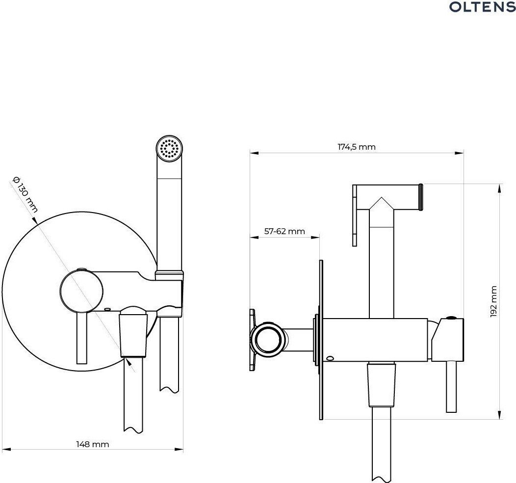 Смеситель с лейкой для биде Oltens Molle 31100300