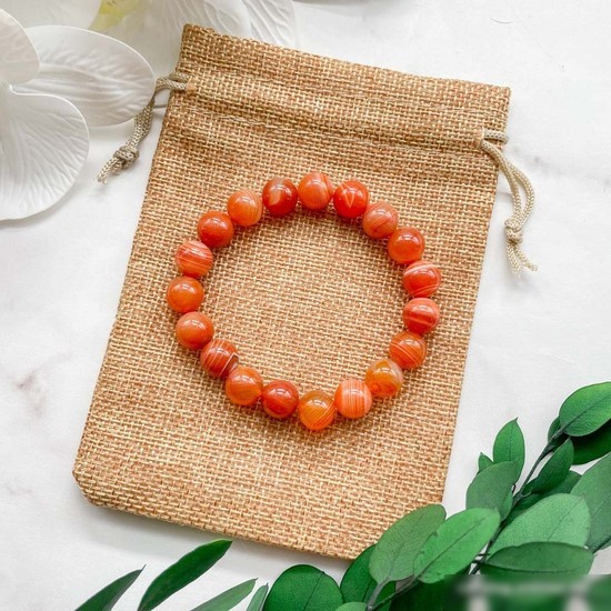 Браслет Wolves Агат 40330 (р.17, оранжевый)