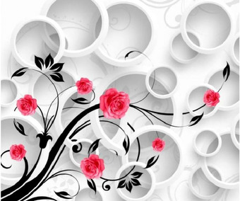 Фотообои Citydecor Цветочный декор 3D 300x254