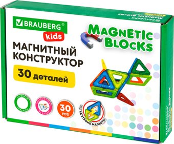 Магнитный конструктор BRAUBERG Kids Magnetic Blocks 665719