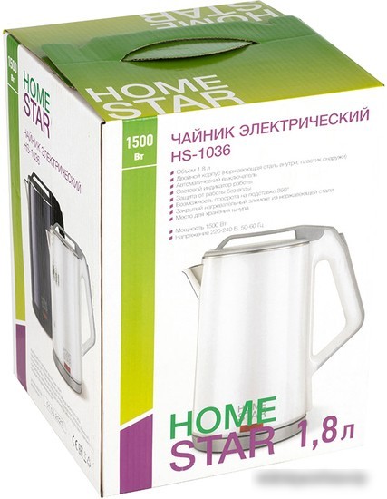 Электрический чайник HomeStar HS-1036 (белый)
