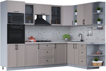 Готовая кухня Интерлиния Тренд 1.88x2.8 ВТ правая (луна/луна/бискайская сосна)