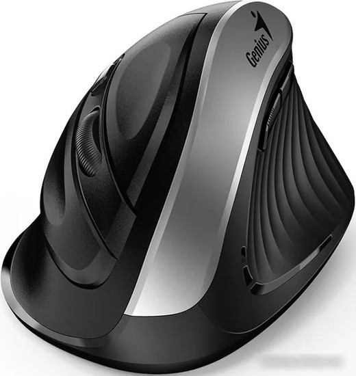 Вертикальная мышь Genius Ergo 8250S (черный/серебристый)